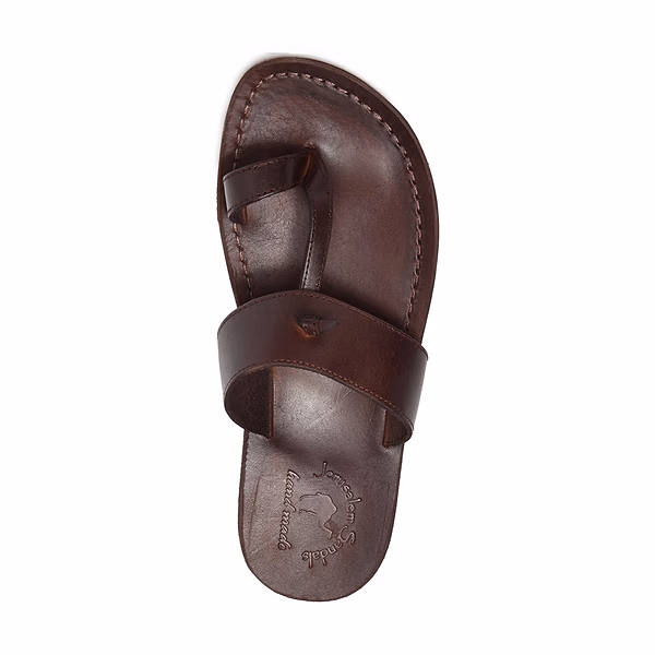 Jerusalem Sandals Nathan (47) Men's Leather Slip On Sandal Brown