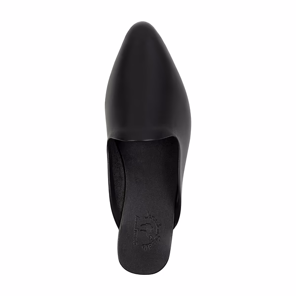 Jerusalem Sandals Nihi (21) Women's Pointed Toe Leather Mule Black