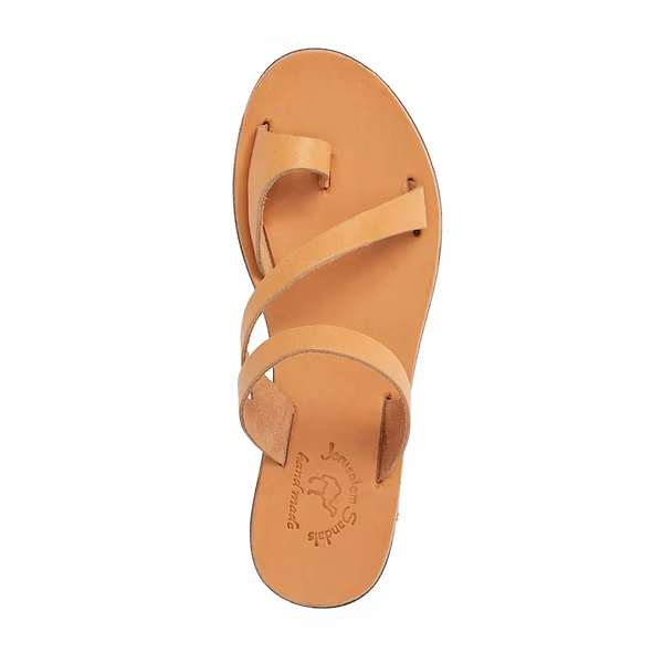 Jerusalem Sandals Noah (32) Women's Leather Slide On Sandal Tan