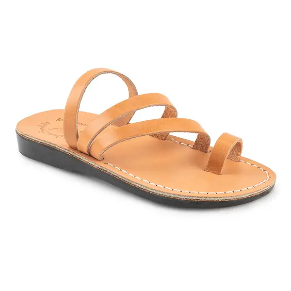 jerusalem sandals Nora (35) Women's Leather Strappy Flat Sandal Tan jerusalem sandals Nora (35) Women's Leather Strappy Flat Sandal Tan