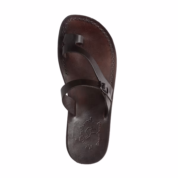 Jerusalem Sandals Nuri (24) Women's Leather Slide Sandals Brown