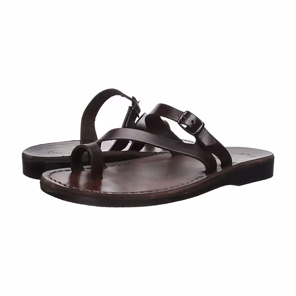 Jerusalem Sandals Nuri (24) Women's Leather Slide Sandals Brown