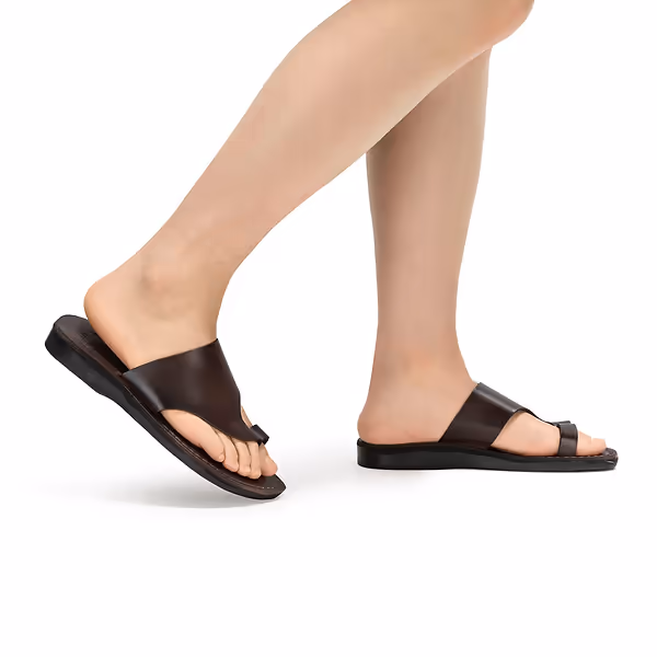 Jerusalem Sandals Petra (28) Women's Leather Toe Strap Sandal Brown