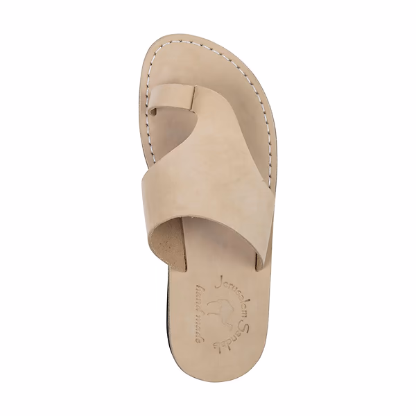 Jerusalem Sandals Petra (30) Women's Leather Toe Strap Sandal White Nubuck