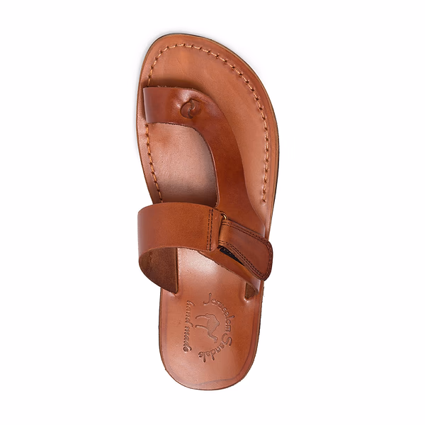 Jerusalem Sandals Rafael (28) Men's Leather Velcro Strap Sandal Honey
