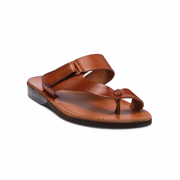 jerusalem sandals Rafael (28) Men's Leather Velcro Strap Sandal Honey