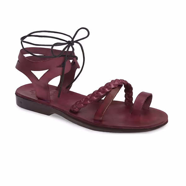 jerusalem sandals Ramah (39) Women's Leather Cut Out Sandal Violet