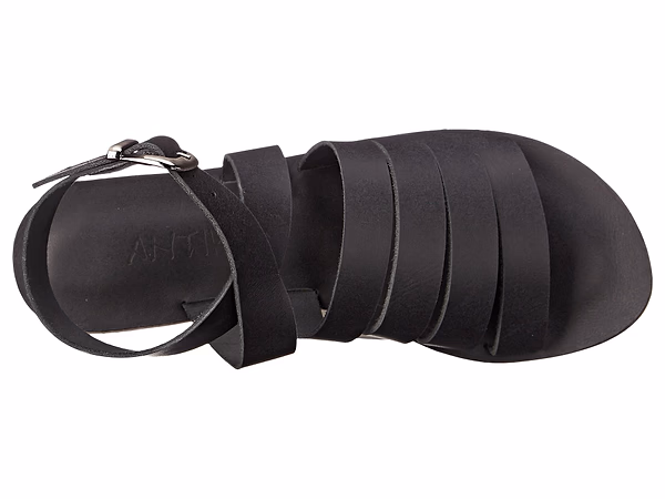 Jerusalem Sandals Santa Monica Blvd (23) Women's Cross Anklet Buckle Sandals Black