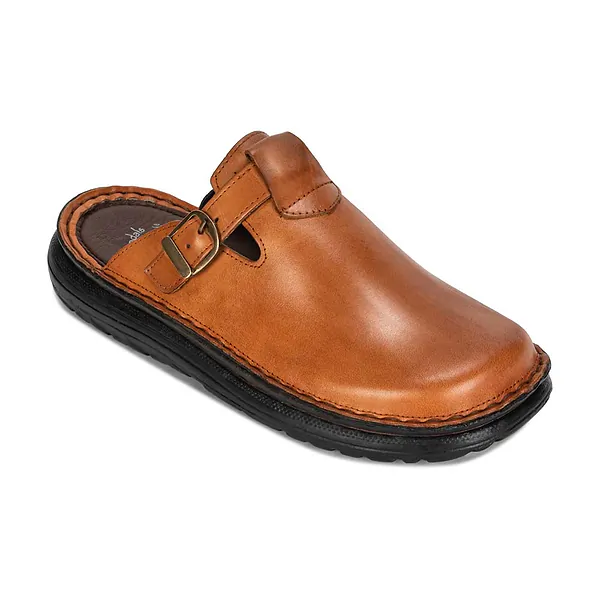 Jerusalem Sandals Sawyer (26) Men's Leather Clog-Toe Sandal Honey