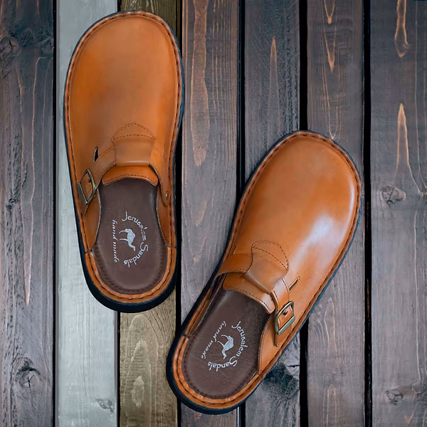 jerusalem sandals Sawyer (26) Men's Leather Clog-Toe Sandal Honey