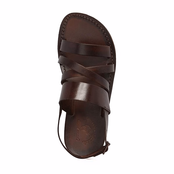 Jerusalem Sandals Silas (23) Men's Leather Slingback Sandal Brown