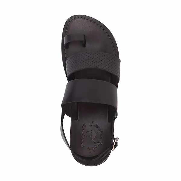 Jerusalem Sandals Simon (32) Men's Leather Buckle Sandal Brown