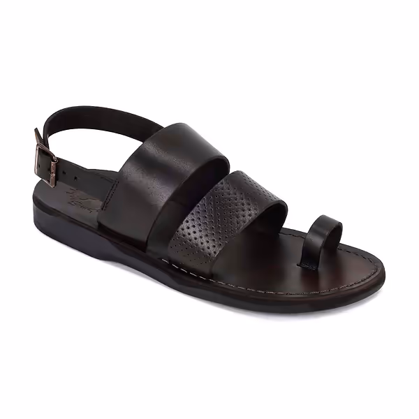 jerusalem sandals Simon (32) Men's Leather Buckle Sandal Brown