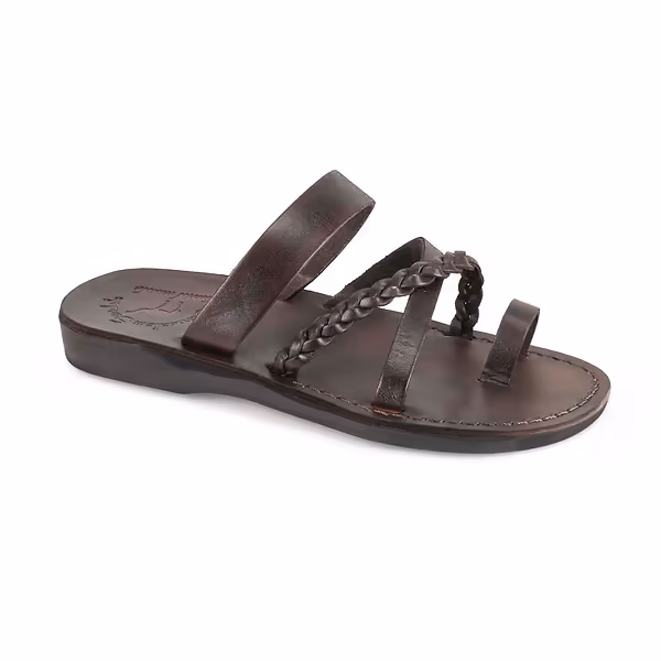 jerusalem sandals Sophia (24) Women's Leather Braided Flat Sandal Brown jerusalem sandals Sophia (24) Women's Leather Braided Flat Sandal Brown