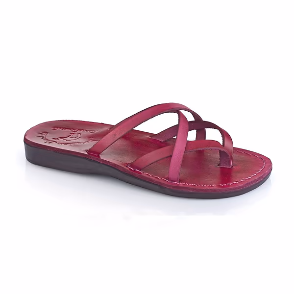 jerusalem sandals Tamar (23) Women's Leather Strappy Flip Flops Violet