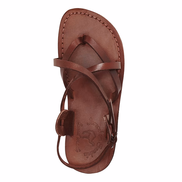 Jerusalem Sandals Tamar Buckle (44) Women's Leather Flip Flop Sandal Brown