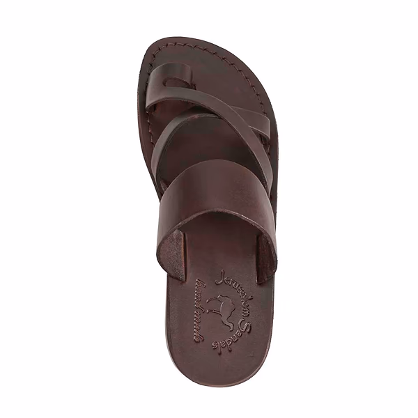 jerusalem Sandals The Good Shepherd (35) Women's Leather Toe Loop Sandal Brown