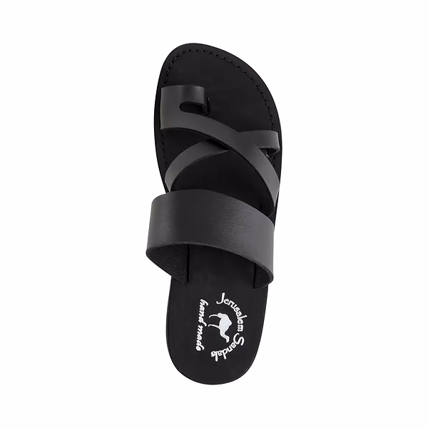 Jerusalem Sandals The Good Shepherd Vegan (46) Men's Leather Alternative Sandal Black