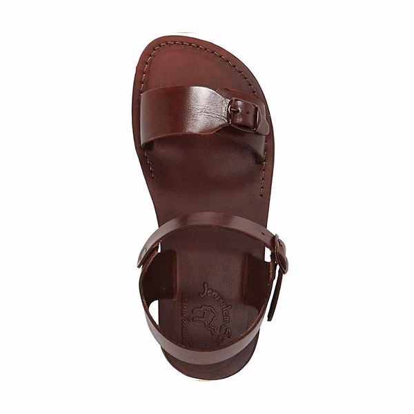 Jerusalem Sandals The Original (45) Men's Leather Adjustable Buckle Sandal Brown