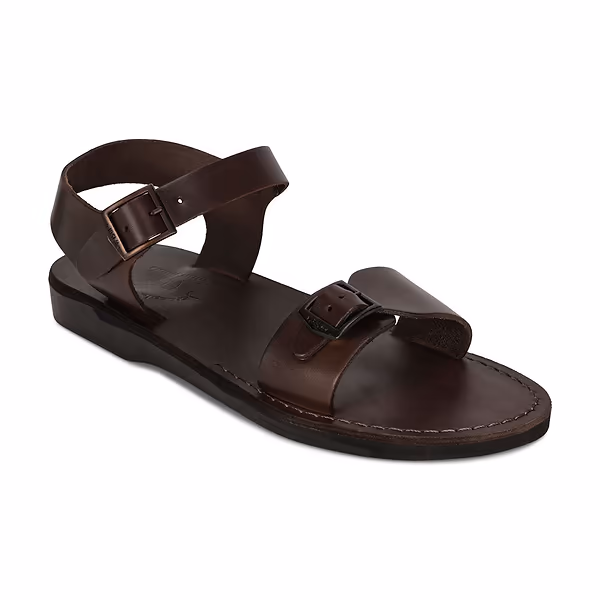 jerusalem sandals The Original (45) Men's Leather Adjustable Buckle Sandal Brown