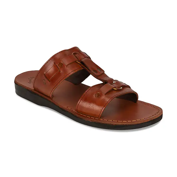 jerusalem sandals The Wayfarer (20) Men's Bold Leather Ring Sandal Honey