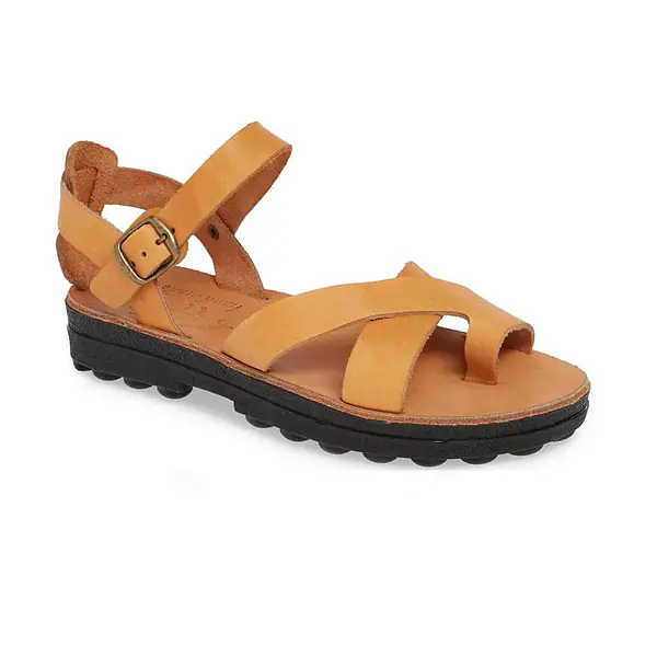 jerusalem sandals Tovah (47) Women's Molded Crossover Strap Sandal Tan