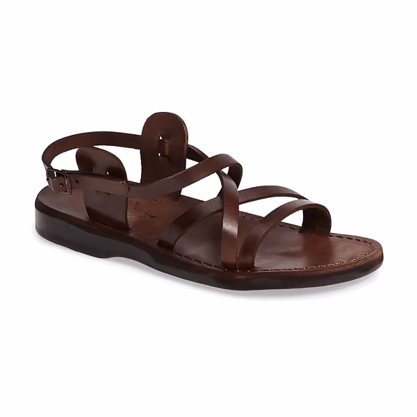 jerusalem sandals Tzippora (32) Women's Leather Strappy Slingback Sandal Brown