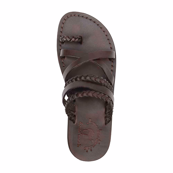Jerusalem Sandals Uri (31) Women's Strappy Braided Toe Loop Sandal Brown