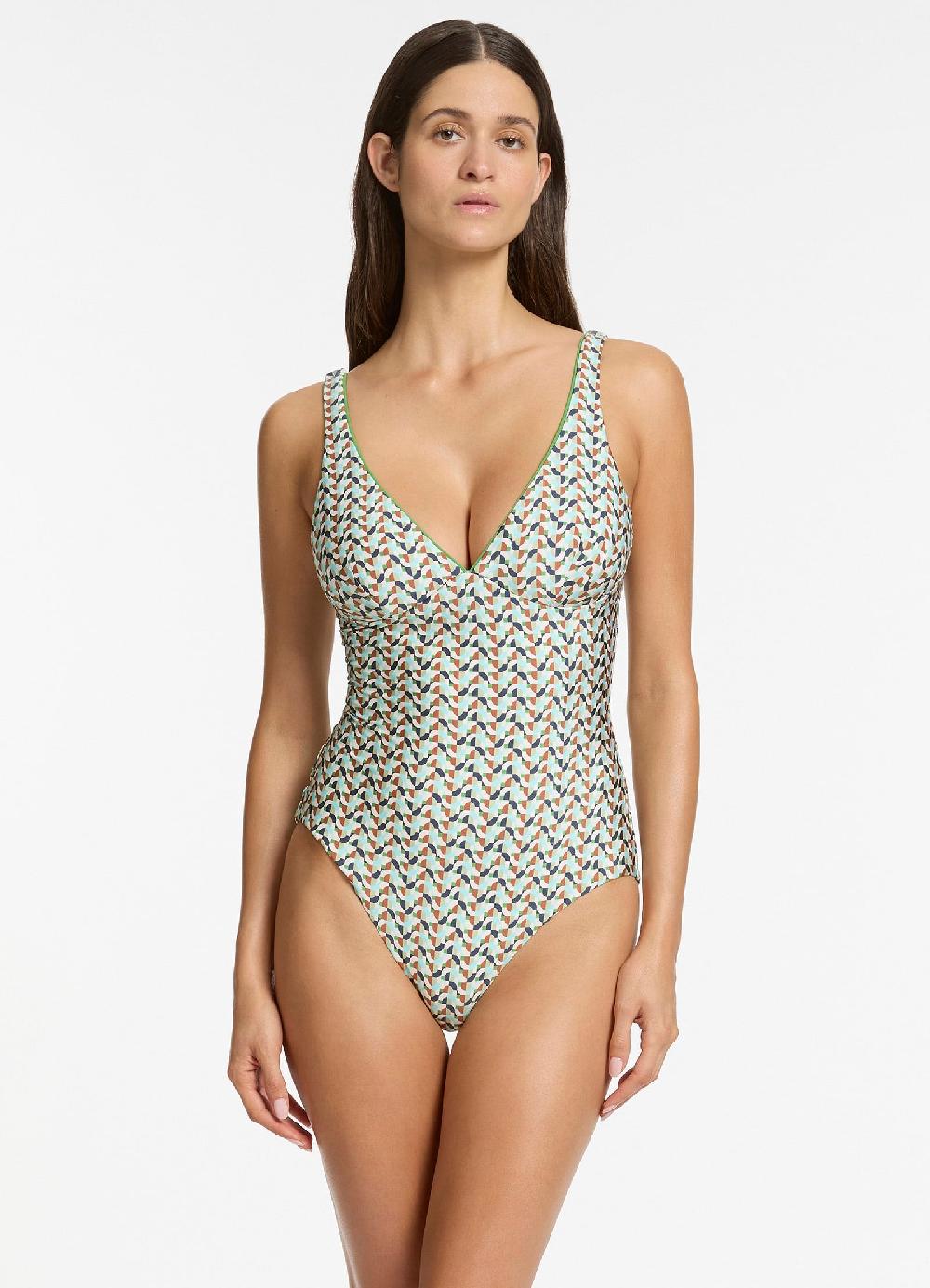 Jets Australia Acacia Plunge Underwire One Piece - Multi