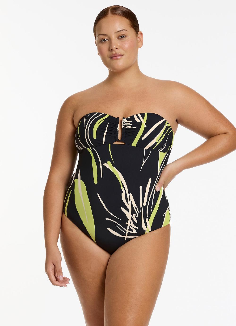 Jets Australia Catalina Moulded Bandeau One Piece - Black
