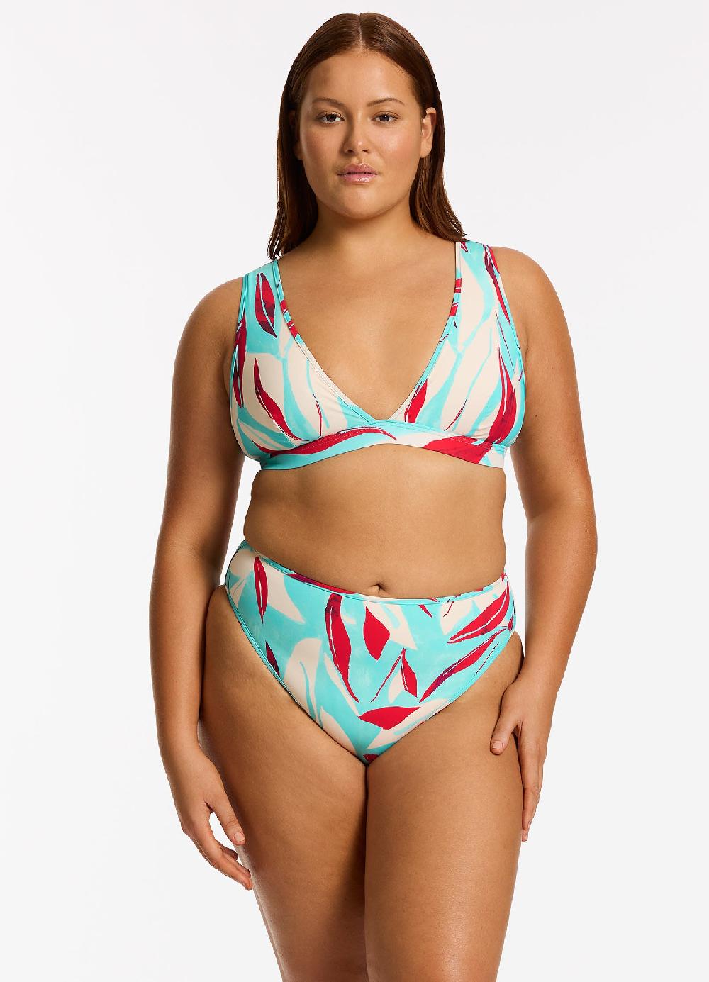 Jets Australia Fauna High Waist High Leg Bikini Bottom - Dolce