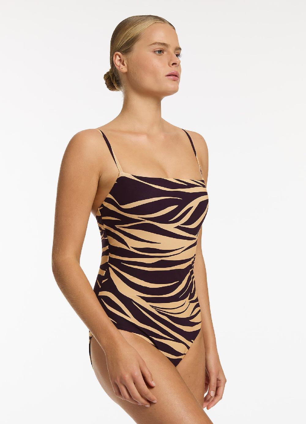 Jets Australia Fine Lines Minimal Tank One Piece - Port