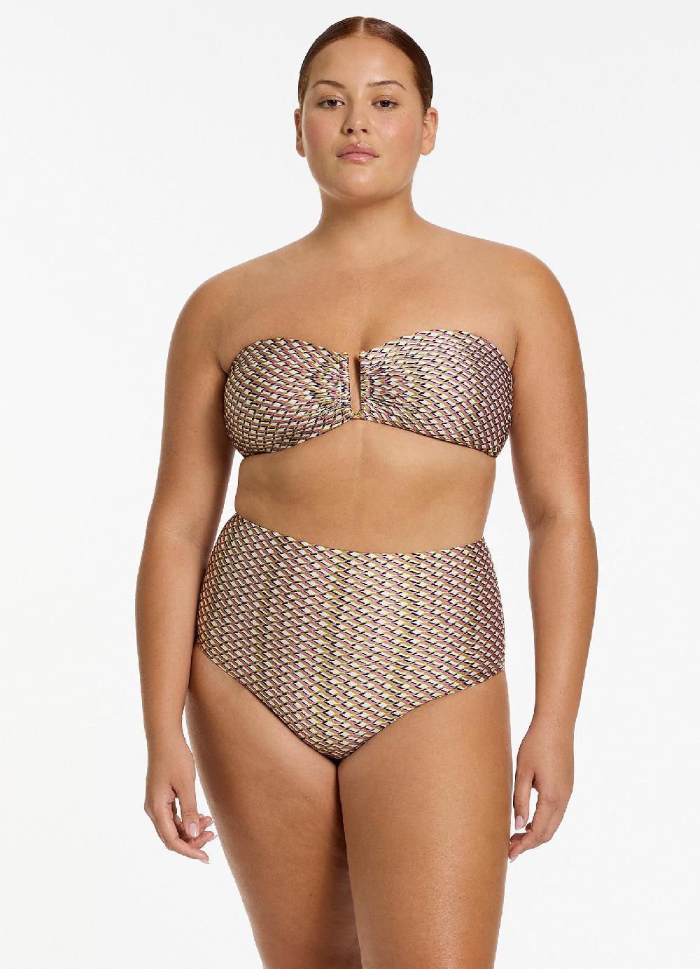 Jets Australia Infinity Moulded Bandeau Bikini Top - Kelp