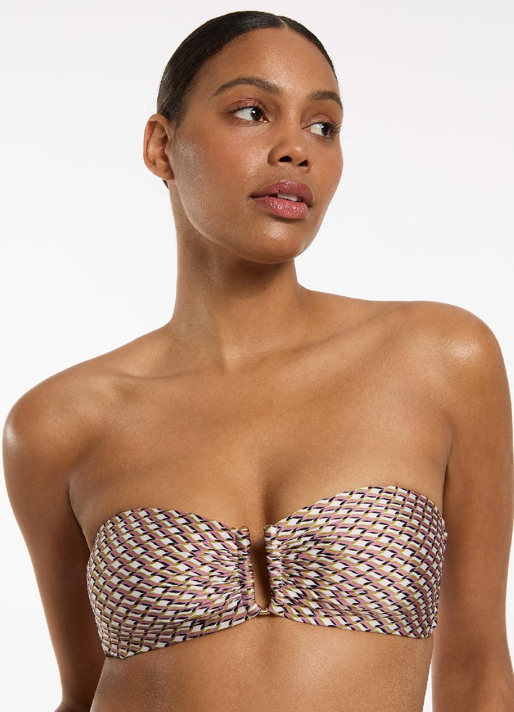 Jets Australia Infinity Moulded Bandeau Bikini Top - Kelp