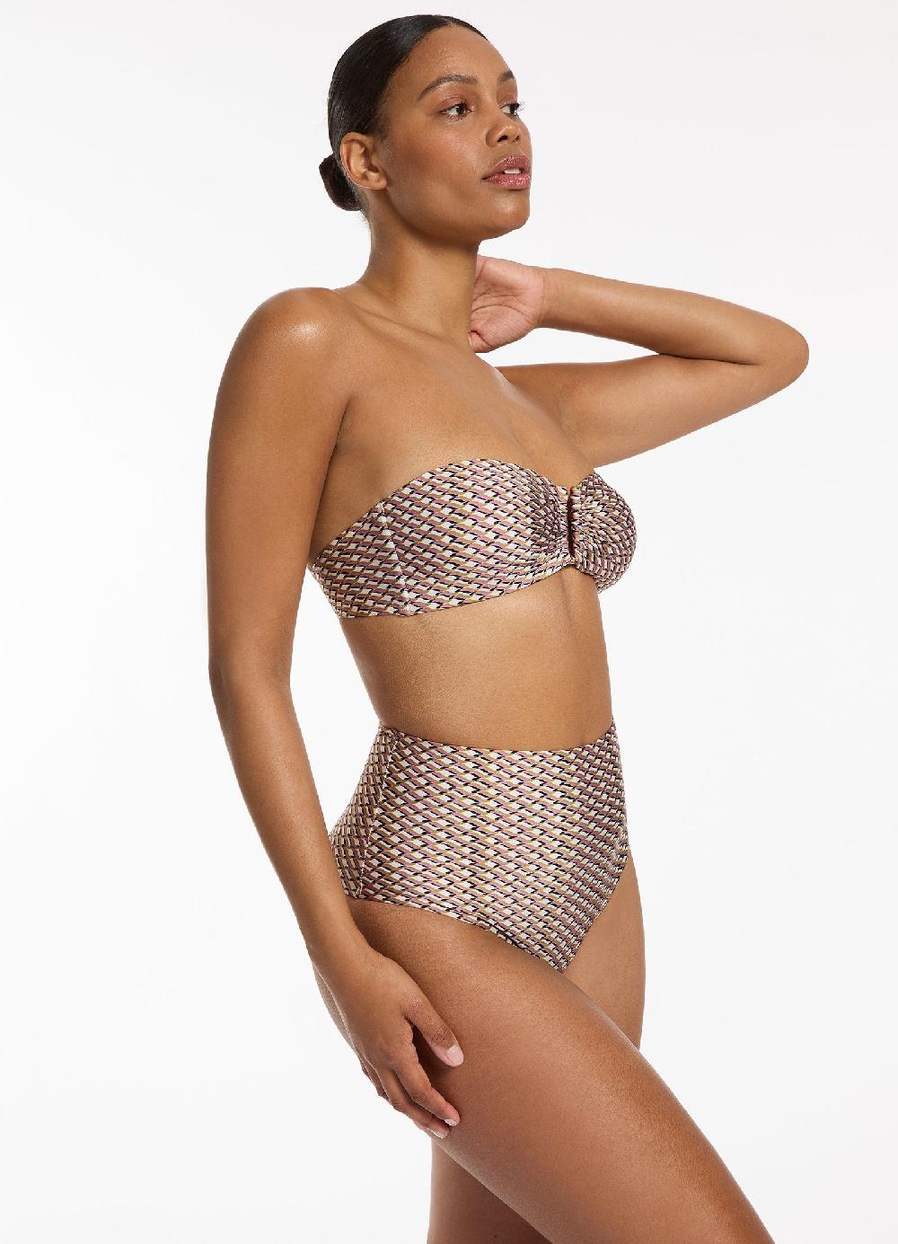 Jets Australia Infinity Moulded Bandeau Bikini Top - Kelp