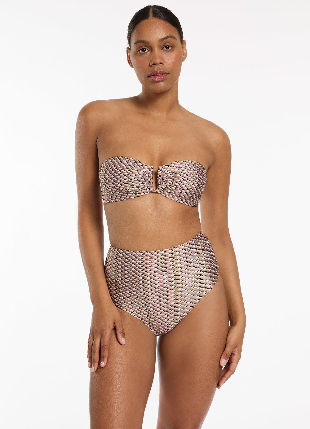 jets australia Infinity Moulded Bandeau Bikini Top - Kelp