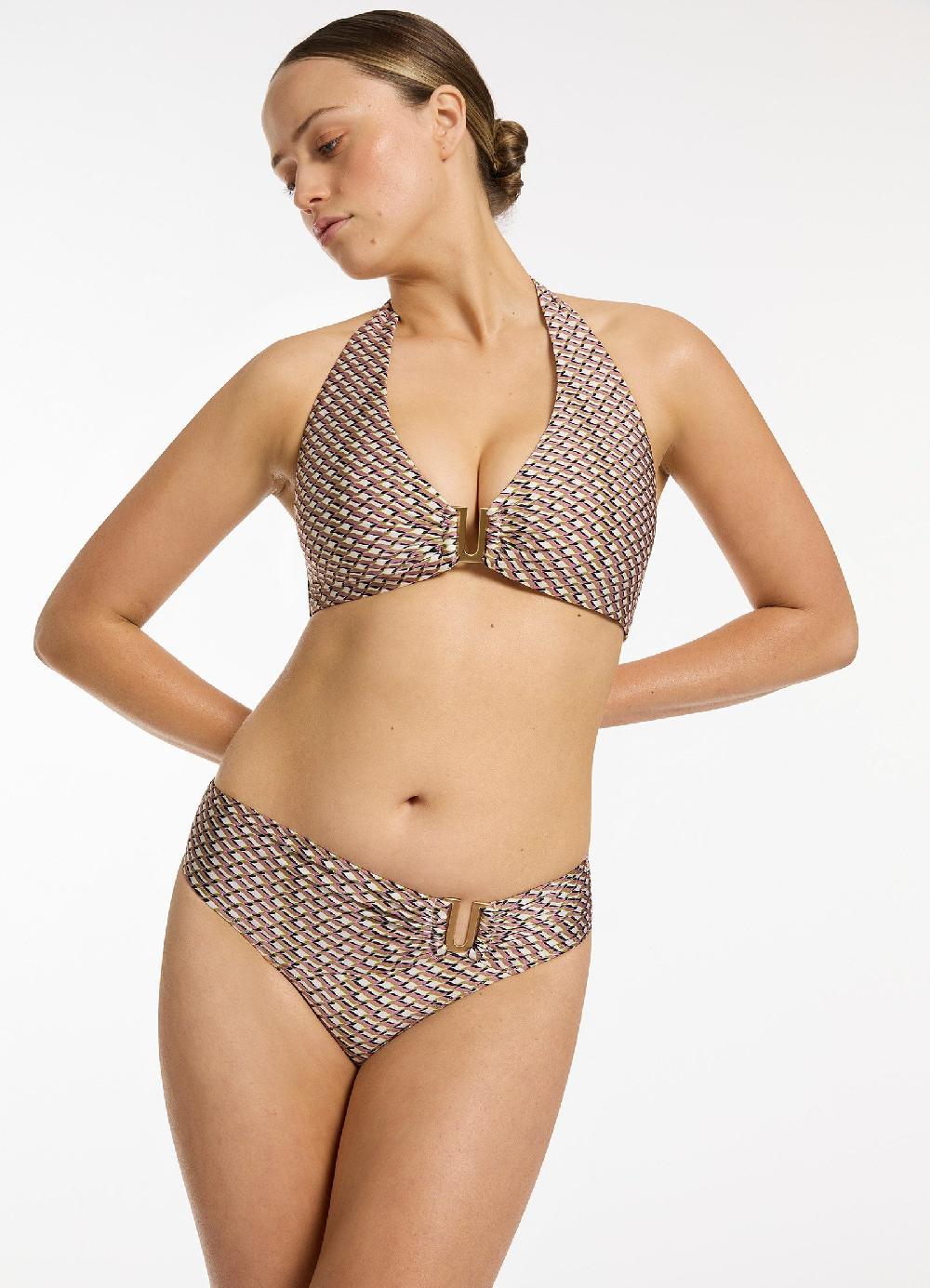 jets australia Infinity U Trim Mid Bikini Bottom - Kelp