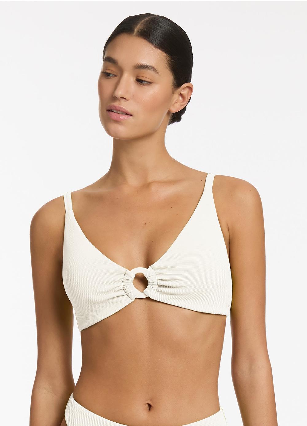jets australia Isla Rib C-D Triangle Bikini Top - Cream