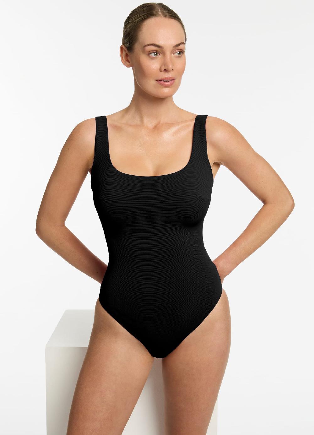 Jets Australia Isla Rib E-F Underwire Tank One Piece - Black