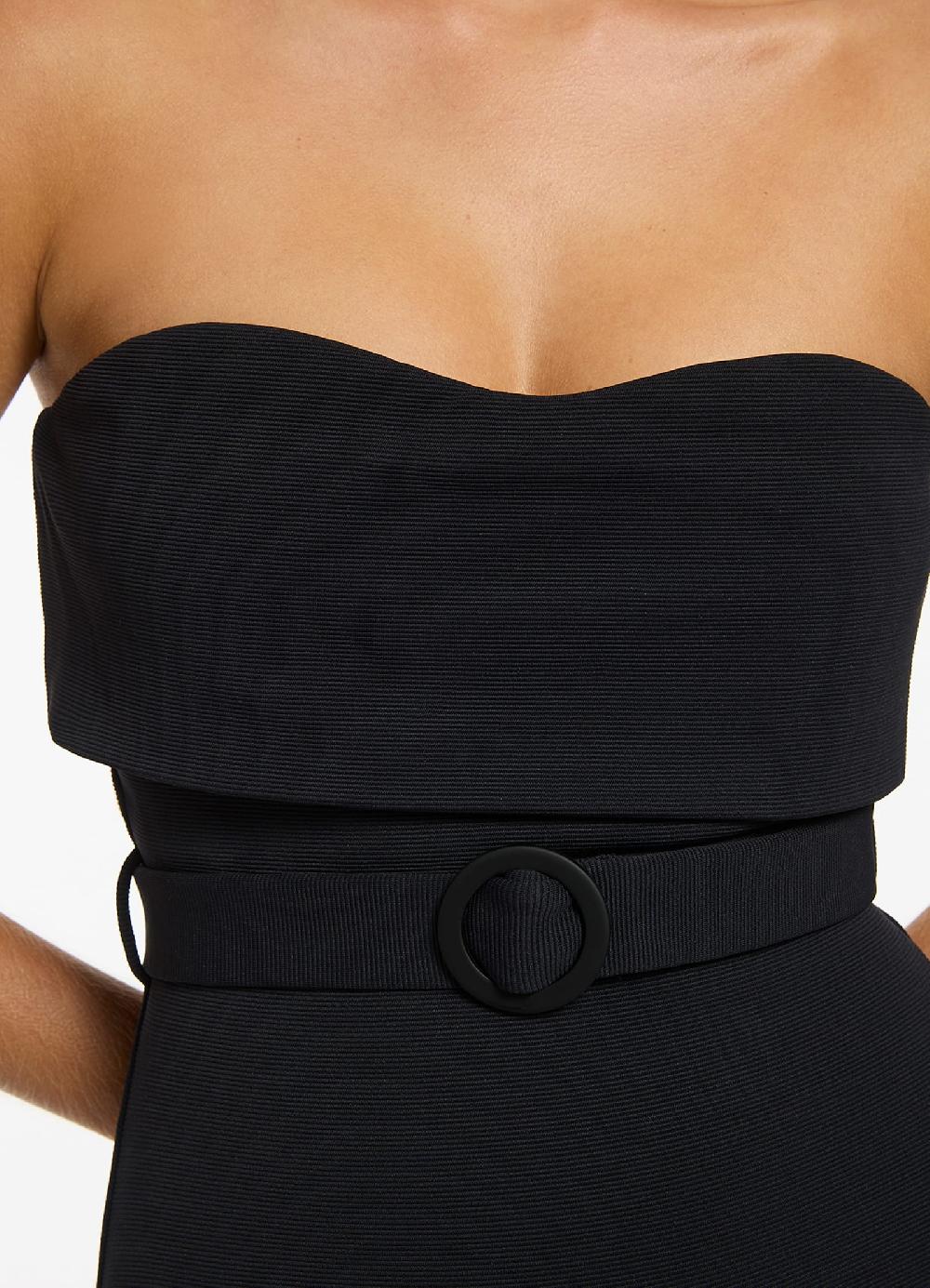 Jets Australia Isla Rib Fold Down Bandeau One Piece - Black