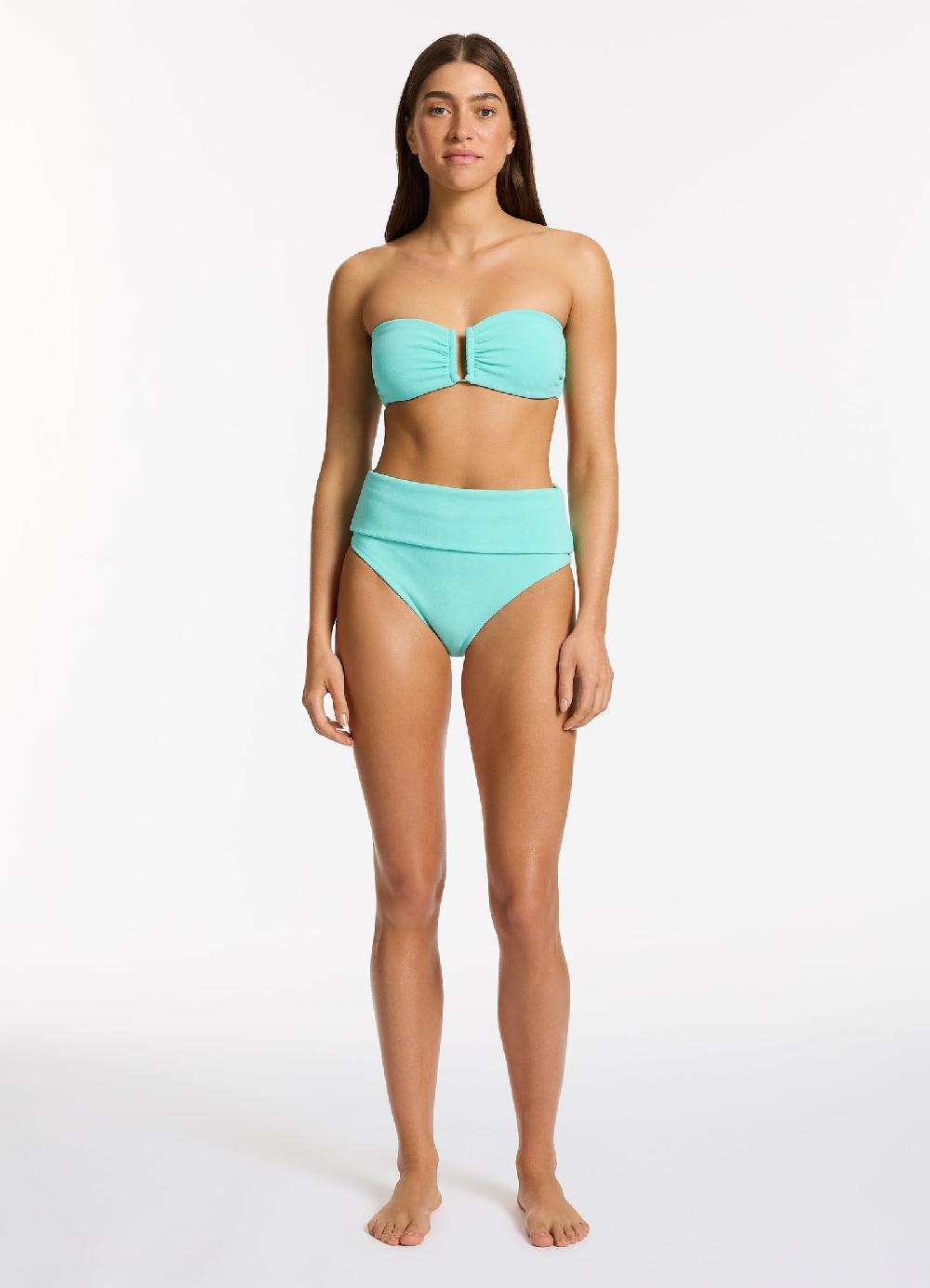 jets australia Isla Rib Fold Down High Waisted Bikini Bottom - Dolce