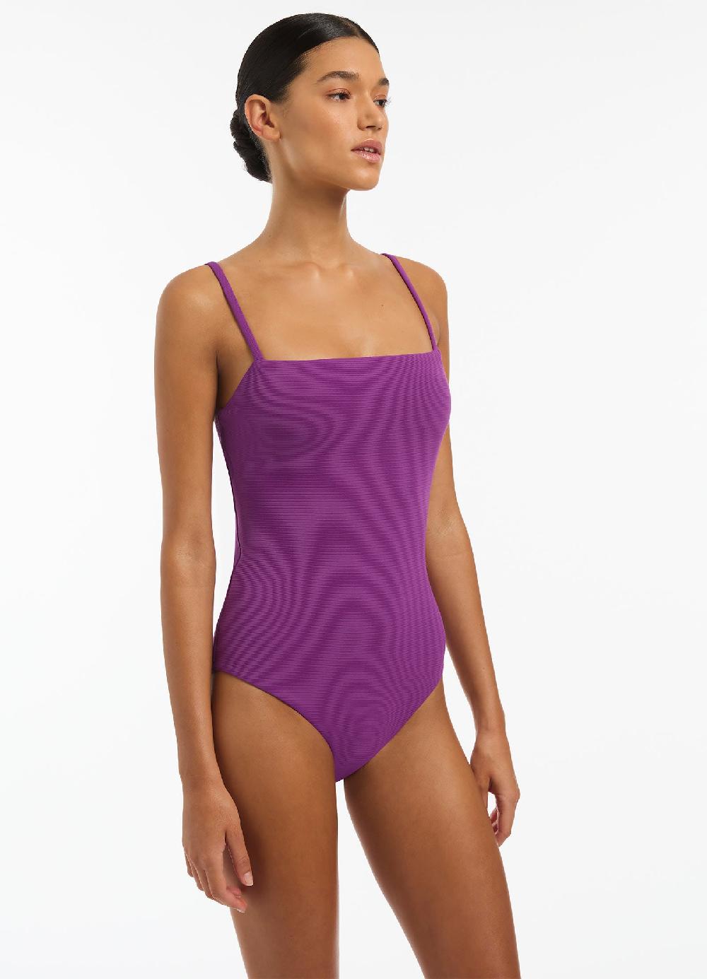 Jets Australia Isla Rib Minimal Tank One Piece - Wine Cup