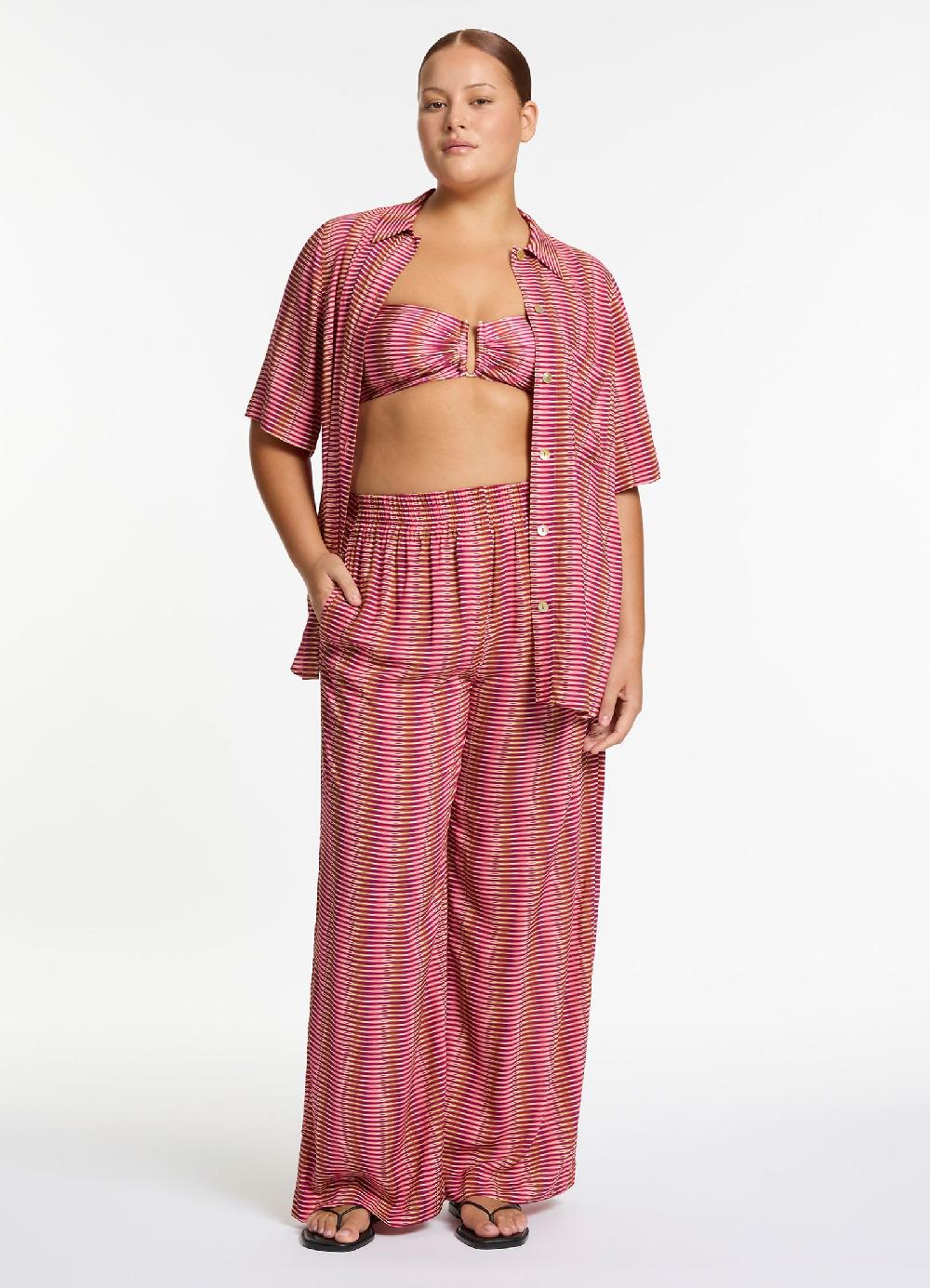 Jets Australia Alessia Geo Wide Leg Pant - Peony