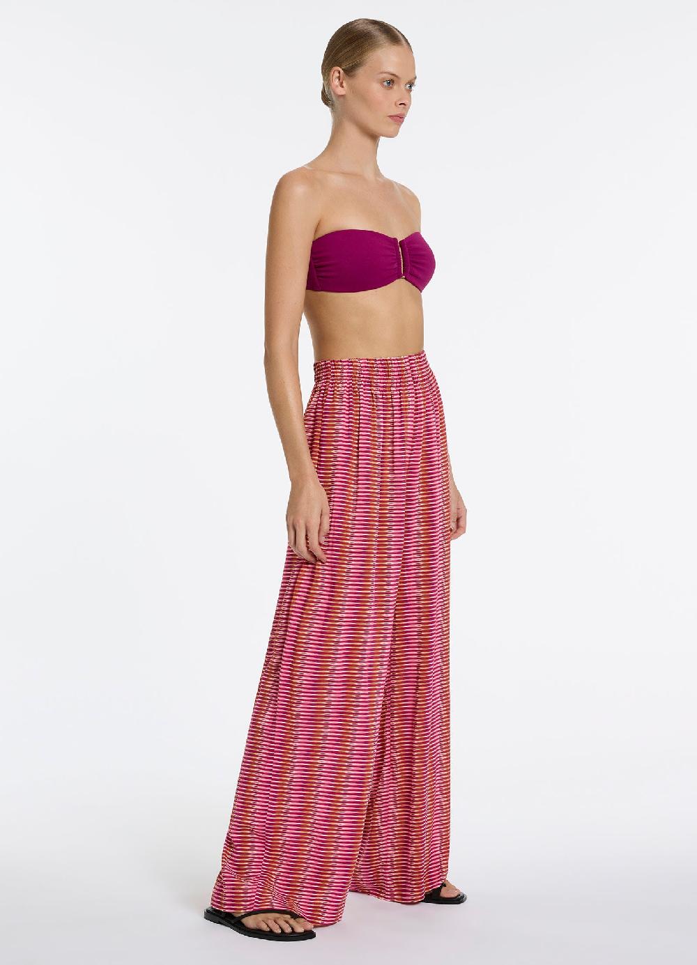 Jets Australia Alessia Geo Wide Leg Pant - Peony