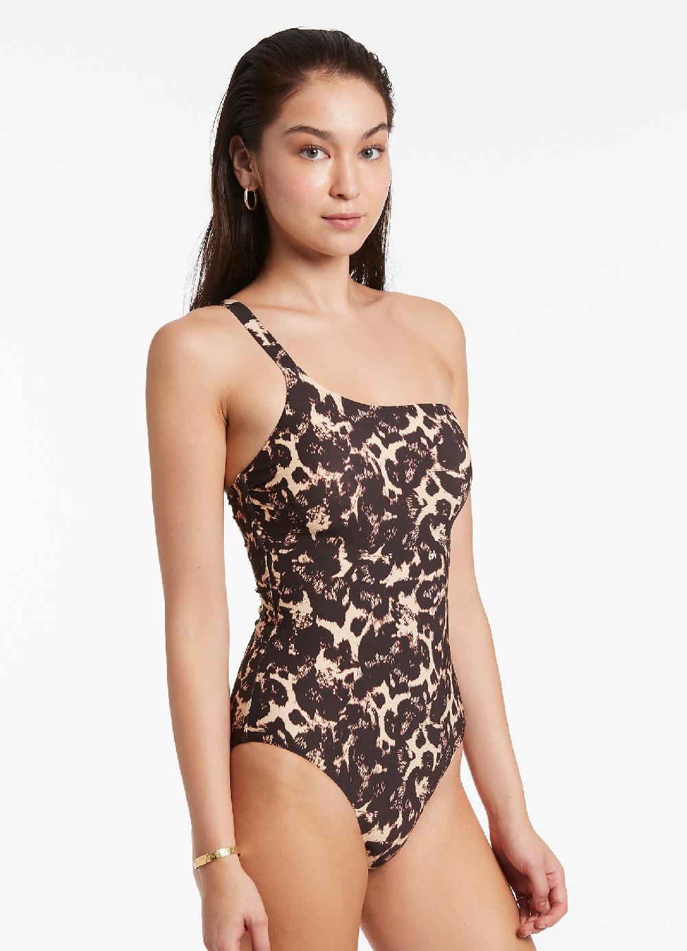 Jets Australia Allure One Shoulder One Piece - Black