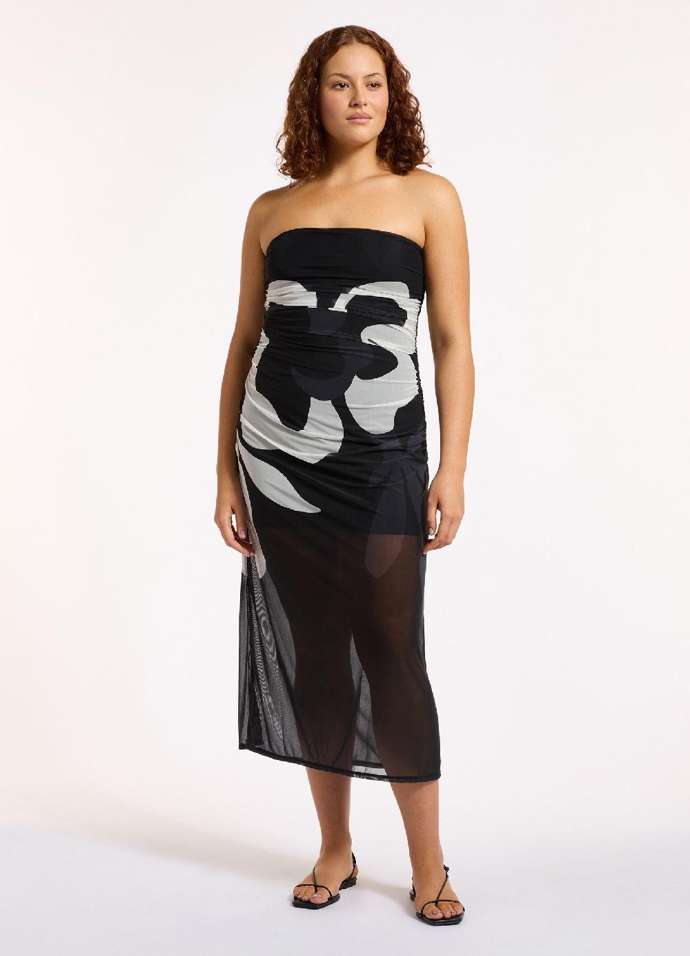 Jets Australia Cactus Garden Mesh Strapless Dress