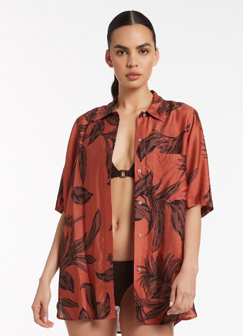 Jets Australia Desert Palm Shirt - Terracotta