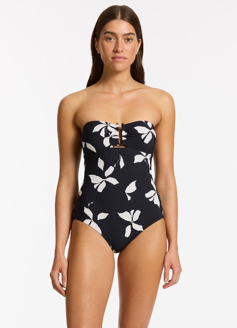 Jets Australia Elora Bloom Bandeau One Piece - Black