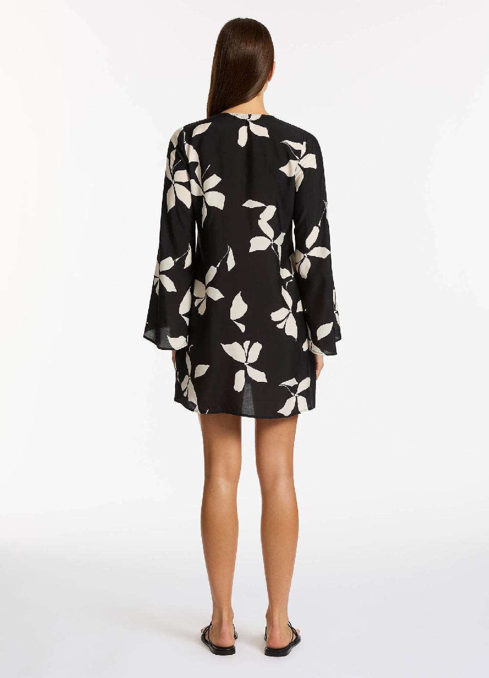 Jets Australia Elora Bloom Mini Kaftan - Black