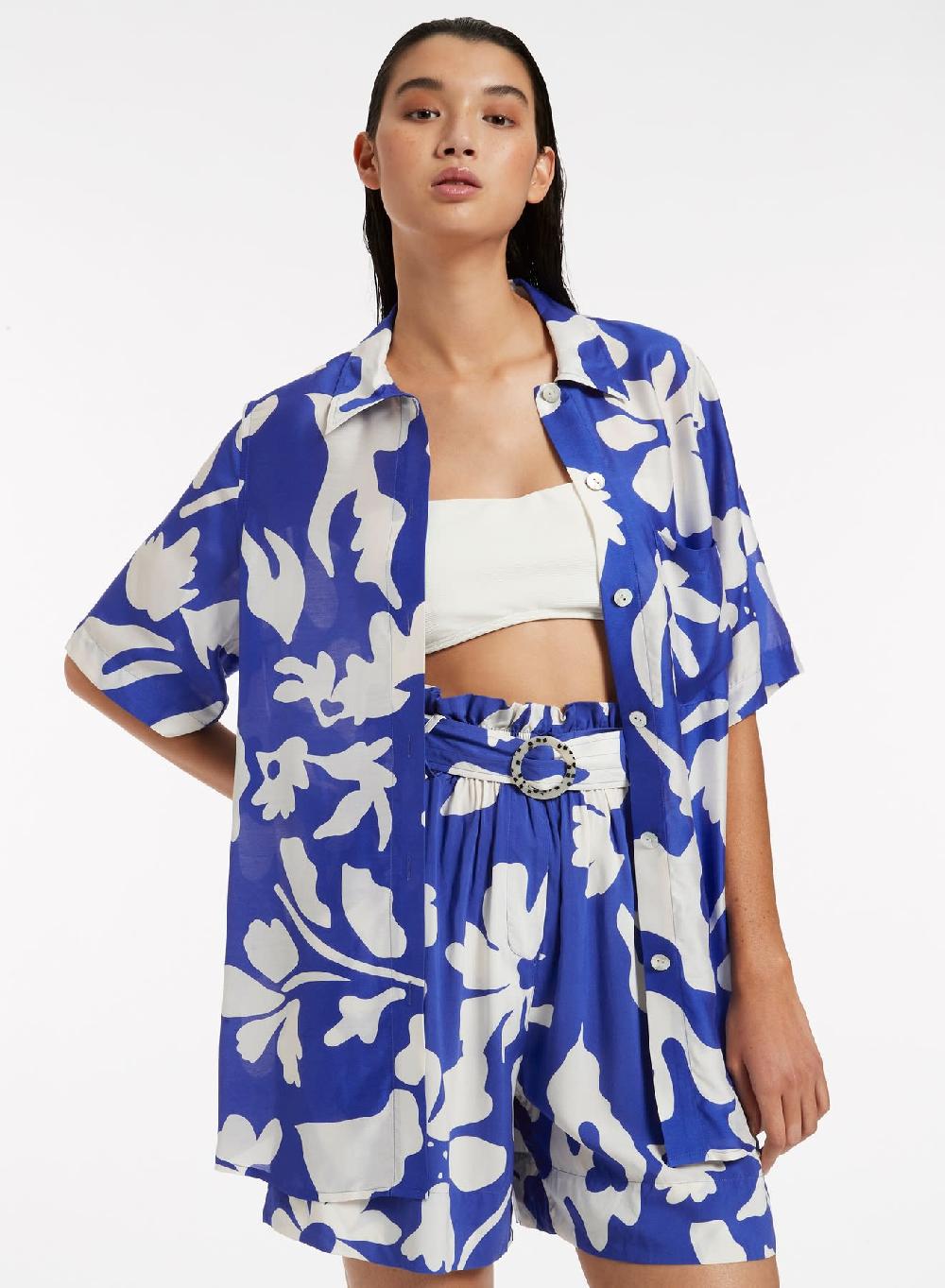 jets australia Emporio Short Sleeve Shirt - Sapphire